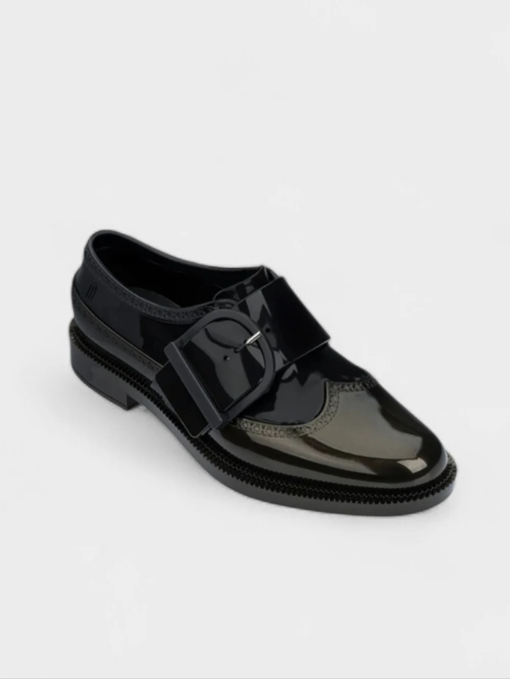 MELISSA Dama Classic Jelly Brogues Loafers Shoes 8 Black Bronze Made In Brazil - Picture 15 of 15